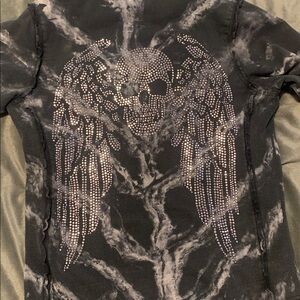 EUC Y2K Sinful Marble zip up hoodie